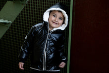Load image into Gallery viewer, White/Black Reversible Coat